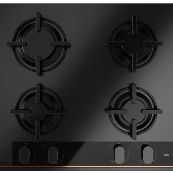 Plita gaz incorporabila Teka Infinity G1 GBC 64-G1 GBC BM 4 arzatoare 60 cm gratare fonta cristal negru imagine