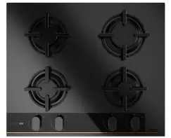 Plita gaz incorporabila Teka Infinity G1 GBC 64-G1 GBC BM 4 arzatoare 60 cm gratare fonta cristal negru imagine