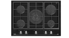 Plita gaz incorporabila Teka Maestro GZC 75330 cu 5 arzatoare 70cm gratare fonta ExactFlame suprafata vitroceramica Cristal Negru imagine