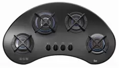 Plita incorporabila gaz Teka VR 90 4G AI AL TR CI cristal 4 arzatoare gratare fonta 90cm forma bumerang imagine