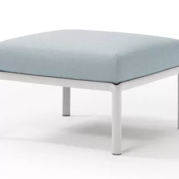 Pouf exterior Nardi Komodo 5 72x72cm cadru alb perna bleu ghiaccio Sunbrella imagine
