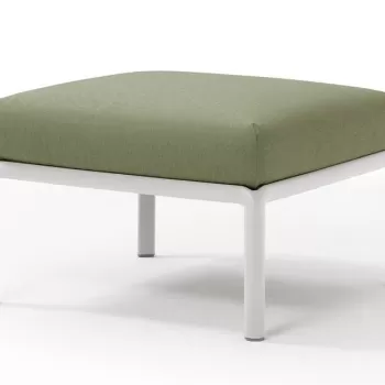 Pouf exterior Nardi Komodo 5 72x72cm cadru alb perna verde giungla Sunbrella imagine