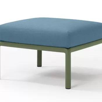 Pouf exterior Nardi Komodo 5 72x72cm cadru verde perna albastru adriatic Sunbrella imagine