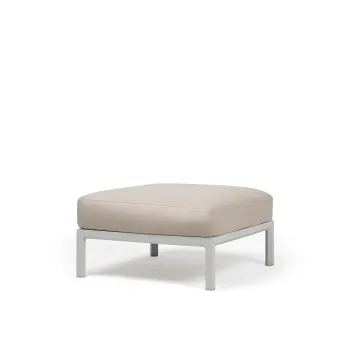 Pouf exterior Nardi Maximo 82.5x82.5cm cadru alb Gesso perna alb Perla Sunbrella imagine