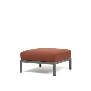 Pouf exterior Nardi Maximo 82.5x82.5cm cadru gri Basalto perna maro Cannella Sunbrella imagine