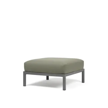 Pouf exterior Nardi Maximo 82.5x82.5cm cadru gri Basalto perna verde Timo Sunbrella imagine