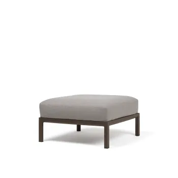 Pouf exterior Nardi Maximo 82.5x82.5cm cadru maro Terra perna gri Lava Sunbrella imagine