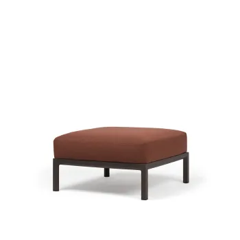 Pouf exterior Nardi Maximo 82.5x82.5cm cadru maro Terra perna maro Cannella Sunbrella imagine