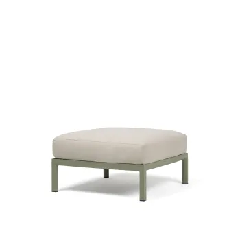 Pouf exterior Nardi Maximo 82.5x82.5cm cadru verde Cactus perna alb Perla Sunbrella imagine