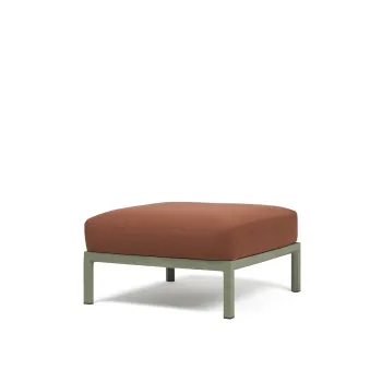 Pouf exterior Nardi Maximo 82.5x82.5cm cadru verde Cactus perna maro Cannella Sunbrella imagine