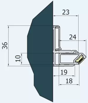 Profil de perete pentru inchidere usa in nisa Sanswiss Escura imagine