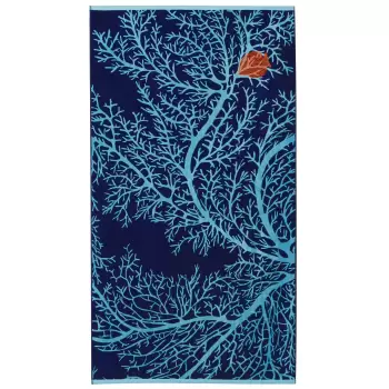 Prosop de plaja Descamps Voyage Aquatique 100x180cm Albastru Marin imagine