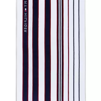 Prosop de plaja Tommy Hilfiger Red and Blue Striped 100x180cm Albastru Navy imagine