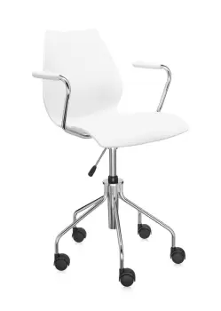 Scaun birou cu brate Kartell Maui design Vico Magistretti alb zinc imagine