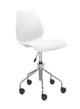 Scaun birou Kartell Maui design Vico Magistretti alb zinc imagine