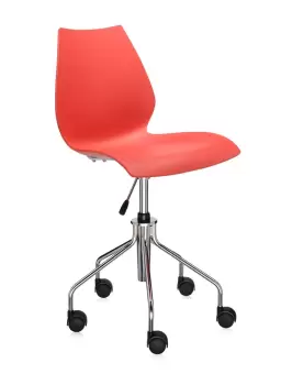 Scaun birou Kartell Maui design Vico Magistretti rosu imagine