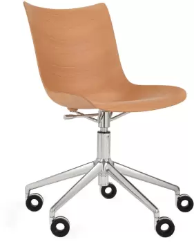 Scaun birou Kartell P/Wood design Philippe Stark baza crom Light Wood imagine