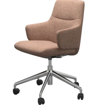 Scaun birou Stresless Mint v2 L Low cu brate baza crom tapiterie textil Daisy Henna imagine