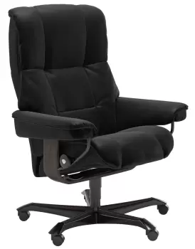 Scaun birou Stressless Mayfair Office cadru wenge tapiterie piele Batik Black imagine