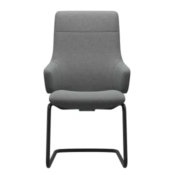 Scaun cu brate Stressless Chilli v2 L D400 cu spatar inalt baza negru mat tapiterie textil Calido Light Grey imagine