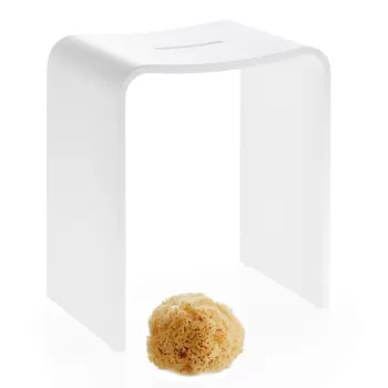Scaun dus Decor Walther Stone Stool alb mat imagine