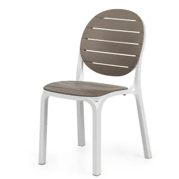 Scaun exterior Nardi Erica  cadru alb  tortora imagine
