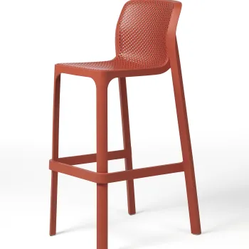 Scaun inalt exterior Nardi Net Stool  h76cm  corallo imagine