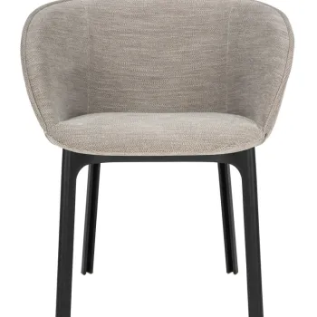 Scaun Kartell Charla Antibes design Patricia Urquiola cadru negru tapiterie Beige imagine