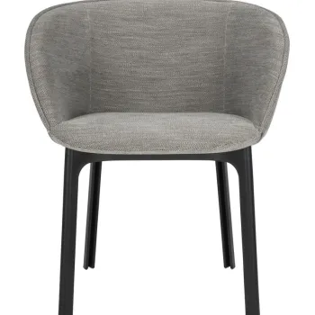 Scaun Kartell Charla Antibes design Patricia Urquiola cadru negru tapiterie Light Grey imagine