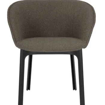 Scaun Kartell Charla Orsetto design Patricia Urquiola cadru negru tapiterie Brown imagine