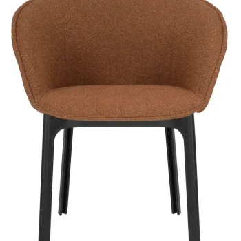 Scaun Kartell Charla Orsetto design Patricia Urquiola cadru negru tapiterie Rusty Orange imagine