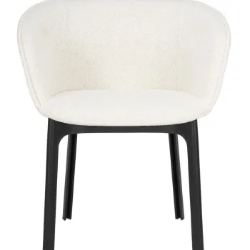 Scaun Kartell Charla Orsetto design Patricia Urquiola cadru negru tapiterie White imagine