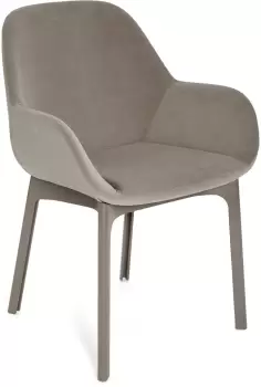 Scaun Kartell Clap design Patricia Urquiola baza grej tapiterie Aquaclean ecru imagine