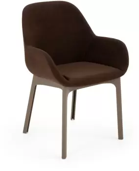 Scaun Kartell Clap design Patricia Urquiola baza grej tapiterie Aquaclean maro imagine