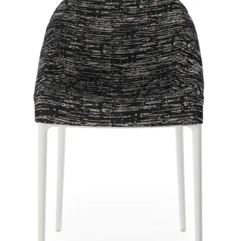 Scaun Kartell Eleganza Ela design Philippe Starck cadru alb tapiterie Melange Black imagine