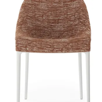Scaun Kartell Eleganza Ela design Philippe Starck cadru alb tapiterie Melange Rust imagine