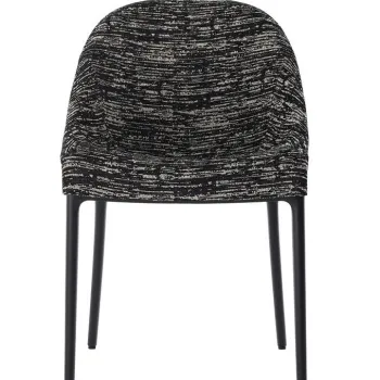 Scaun Kartell Eleganza Ela design Philippe Starck cadru negru tapiterie Melange Black imagine