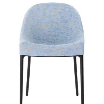 Scaun Kartell Eleganza Ela design Philippe Starck cadru negru tapiterie Melange Light Blue imagine