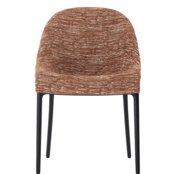 Scaun Kartell Eleganza Ela design Philippe Starck cadru negru tapiterie Melange Rust imagine