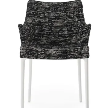 Scaun Kartell Eleganza Nia design Philippe Starck cadru alb tapiterie Melange Black imagine
