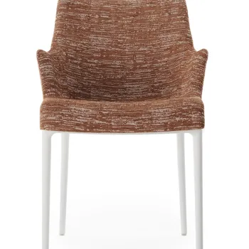 Scaun Kartell Eleganza Nia design Philippe Starck cadru alb tapiterie Melange Rust imagine