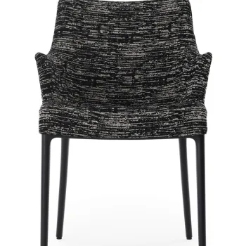 Scaun Kartell Eleganza Nia design Philippe Starck cadru negru tapiterie Melange Black imagine