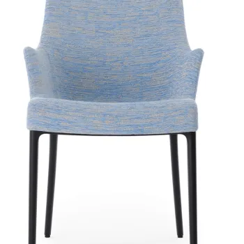 Scaun Kartell Eleganza Nia design Philippe Starck cadru negru tapiterie Melange Light Blue imagine