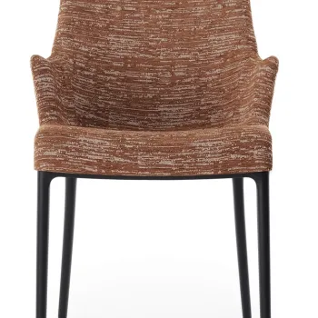 Scaun Kartell Eleganza Nia design Philippe Starck cadru negru tapiterie Melange White imagine