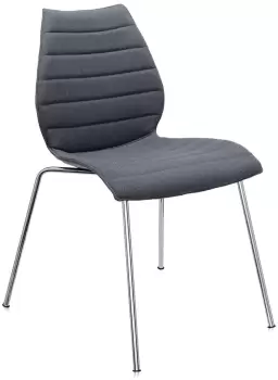 Scaun Kartell Maui Soft Trevira design Vico Magistretti baza crom tapiterie Trevira gri imagine