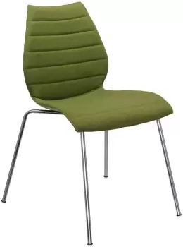 Scaun Kartell Maui Soft Trevira design Vico Magistretti baza crom tapiterie Trevira verde imagine
