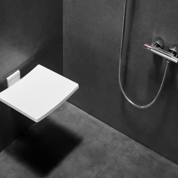 Scaun pentru dus rabatabil Besco Active alb imagine