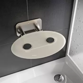 Scaun pliabil pentru dus Ravak Ovo P II Opal max 150kg alb lucios imagine