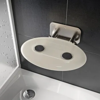 Scaun pliabil pentru dus Ravak Ovo P II Opal  max 150kg  alb lucios imagine