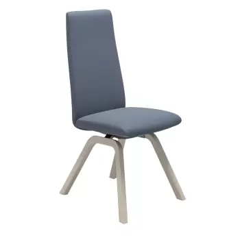 Scaun Stressless Laurel v2 High D200 M cadru whitewash tapiterie piele Paloma Sparrow Blue imagine